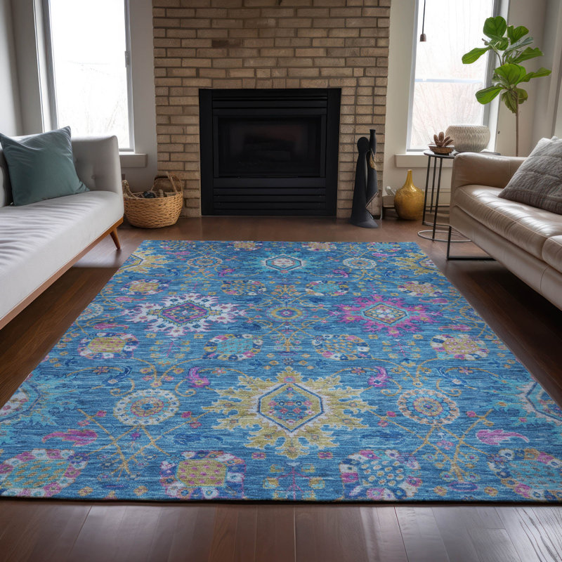 Tapis intérieur / extérieur lavable à la machine Jacinto ACN2151 Medallions, Rectangle 2 pi 6 po x 3 pi 10 po