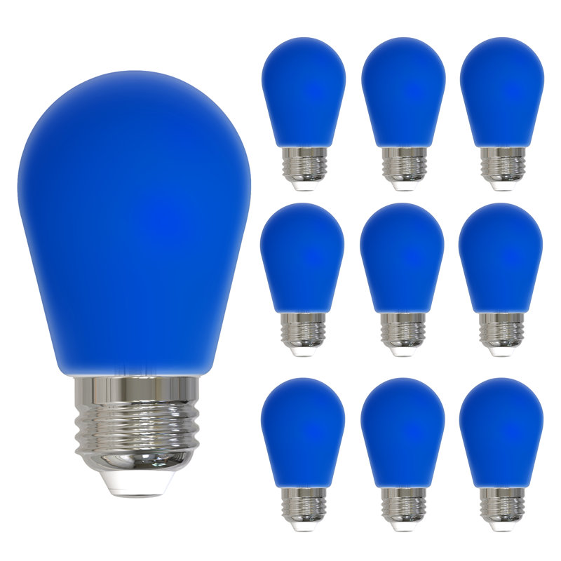Ampoule DEL à culot moyen E26 à culot moyen E26 de couleur jaune équivalente 25 watts, Bleu