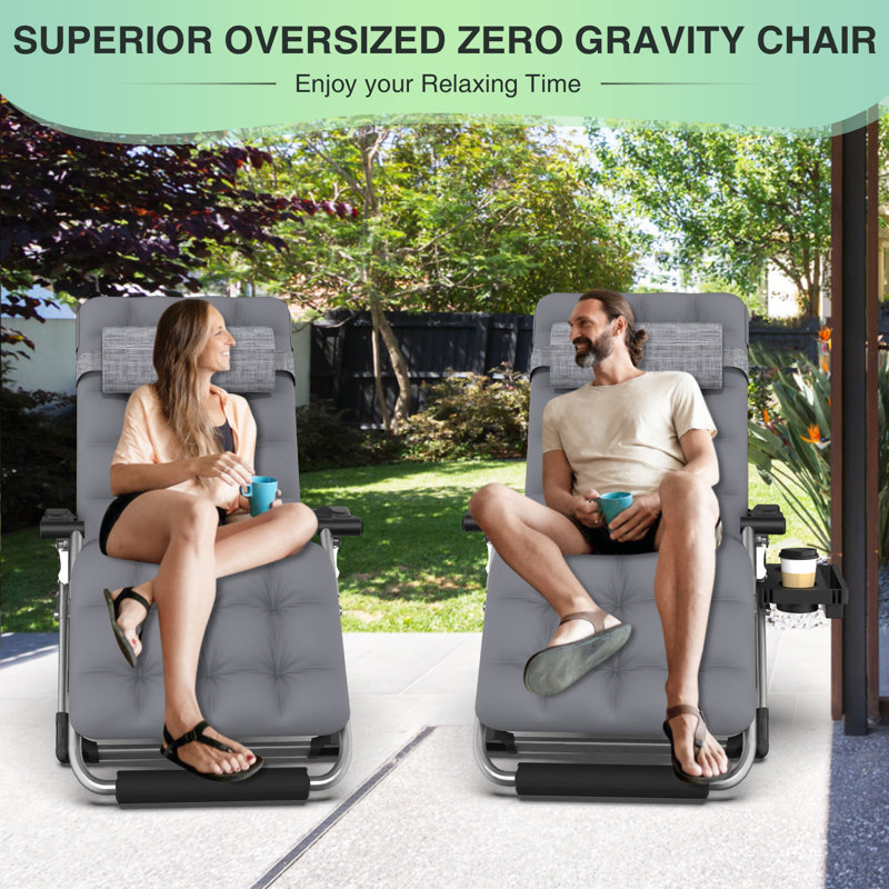 Fauteuil très grand pliable Bucero, Gris fossile