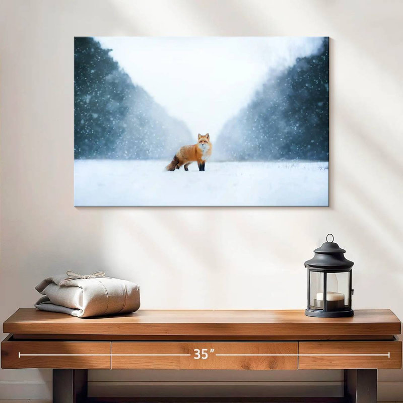 Brampt Red Fox In The Snow, 16" H x 24" W