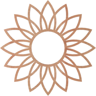 18"OD x 6 1/4"ID x 3/8"T Daisy Wood Fretwork Pierced Ceiling Medallion, Raw MDF