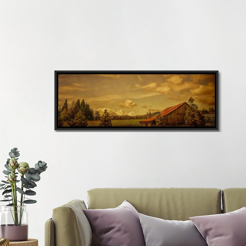 « hott river grange », reproduction de photo sur toile, H 12 po x l 36 po x P 1,5 po, Toile avec cadre noir