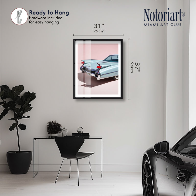 Décoration murale glamour rose et cadavre à motif d'ombre par Notoriart, cadre noir, 30 x 36, 37"H x 31"W, Black Frame