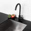 Robinet d'évier de cuisine noir mat avec une poignée - fabrication en acier inoxydable 304, bec rotatif à 360 °, rouille et corrosion, nettoyage quotidien facile, installation simple, débit maximal de 1,75 gal / min, inclus