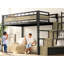 Lit mezzanine bas simple, avec escalier et garde-corps, lourd