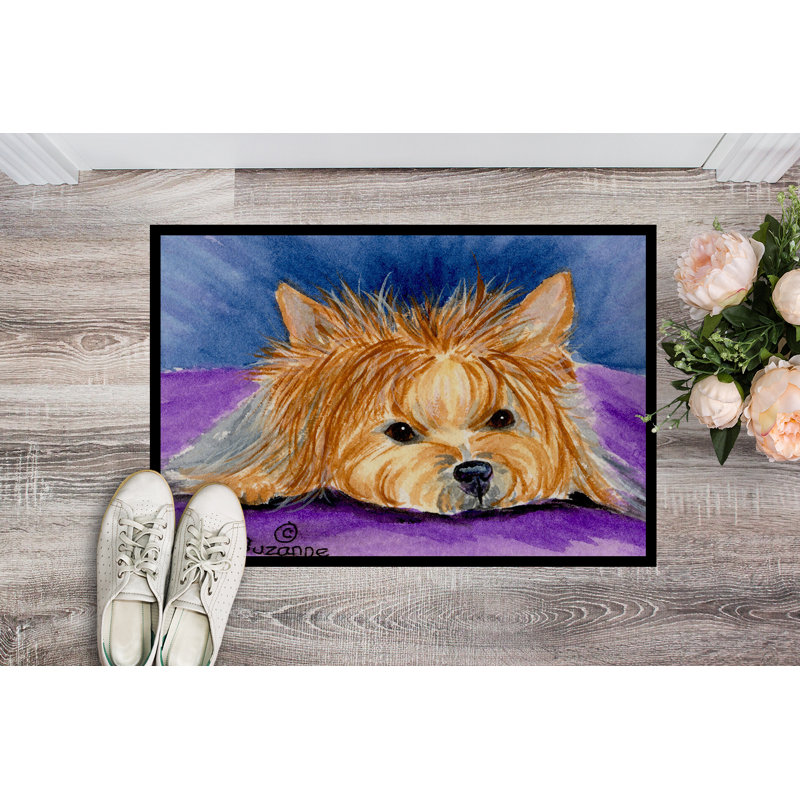 Tapis de porte d’intérieur anti-dérapant yorkie, Rectangle 2 pi x 3 pi