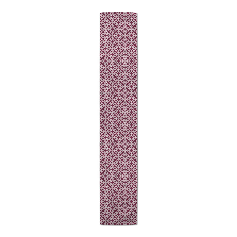 Camisa Rectangle Geometric Polyester Table Runner, 16" D x 72" L, Purple