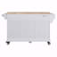 Îlot de cuisine avec comptoir en bois d'hévéa, chariot de cuisine sur 5 roulettes avec armoire de rangement, 2 tiroirs supérieurs et un tiroir de rangement central à double couche-1080974626