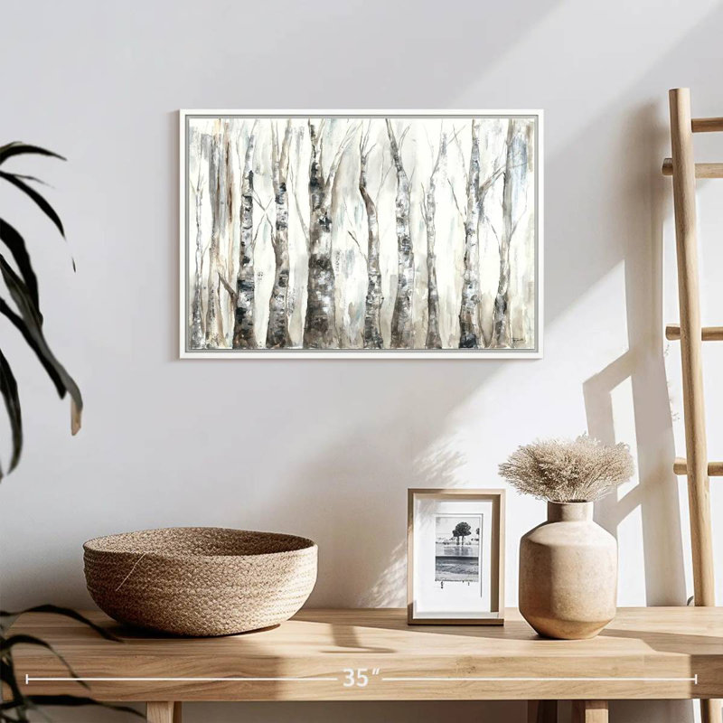 Winter Aspen Trunks - neutre, Cadre flottant blanc, 19 po x 13 po