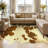Faux leather animal print area rug for indoor use, suitable for living rooms, bedrooms, and studies.