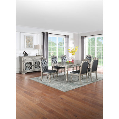 Stoilana 6 - Person Solid Wood Solid Wood Top Four Leg Dining Set