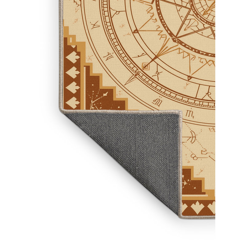 Tapis moelleux moelleux d'inspiration mondiale de couleur marocaine Schroeder - reliure beige, 7 x 9