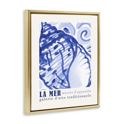 «Blue Seashell Gallery Show», art mural encadré flottant par June Erica Vess