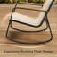 Ensemble de conversation extérieur à bascule 4 pièces avec causeuse, accoudoirs en bois et table basse-2055834040