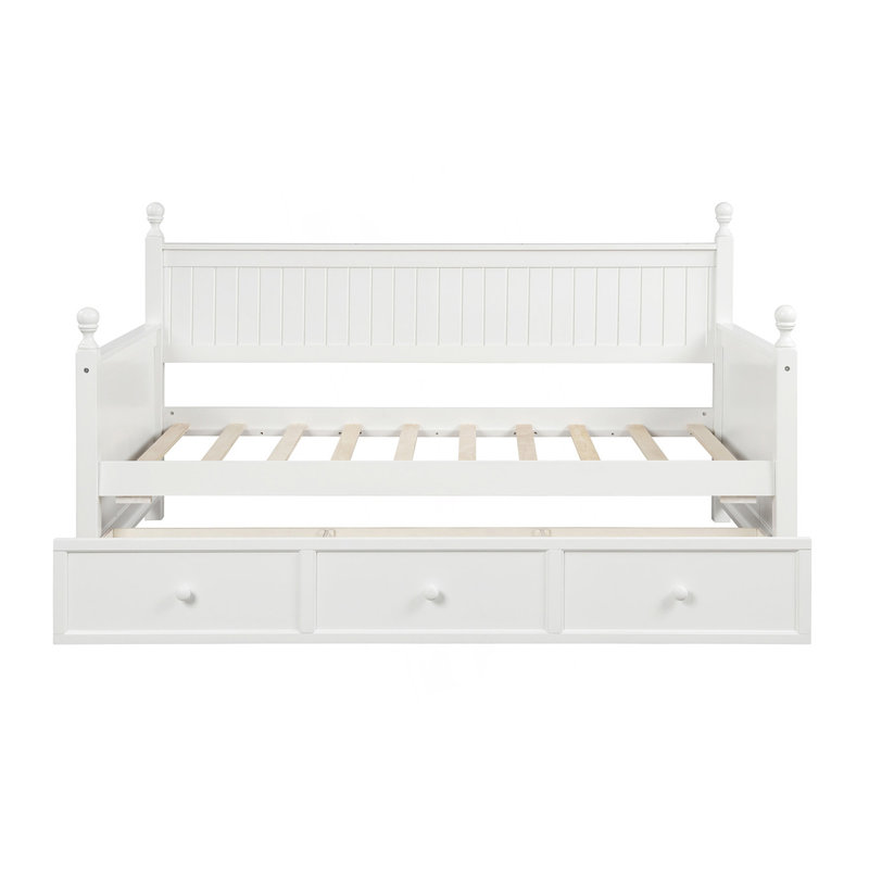 Lit de jour moderne avec trois tiroirs, lit de jour simple, Blanc