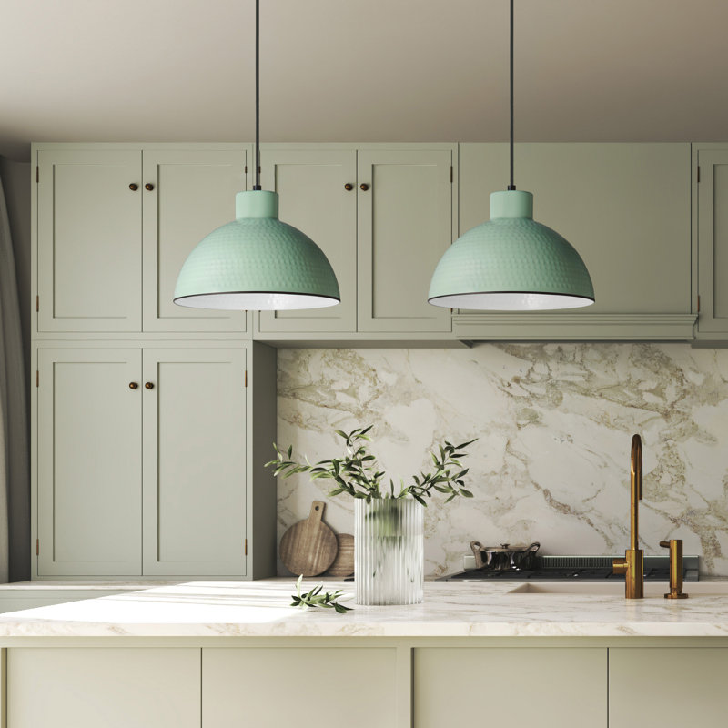 Karmine 1 - Light Black Single Pendant, 7.25" H x 10" W x 10" D, Sage Green