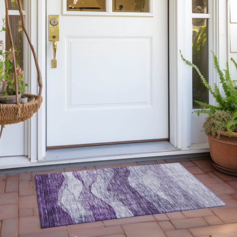 Machine Washable Indoor/Outdoor Chantille ACN1141 Lavender Rug, Rectangle 1'8" x 2'6"