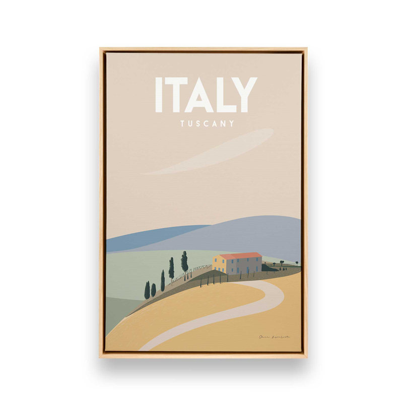 «Tuscan Dreams», reproduction sur toile, H 18,75 po x l 12,75 po, Cadre flottant en érable américain