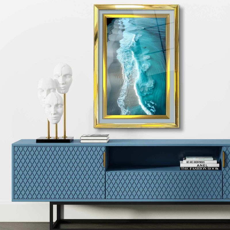 Élégante peinture décorative encadrée, 17,0 po x 25,6 po | 100% verre acrylique (épaisseur: 0,04 pouce) et cadre en bois massif (épaisseur: 1,0 pouce) | Art mural parfait pour le salon, la chambre à coucher et le bureau