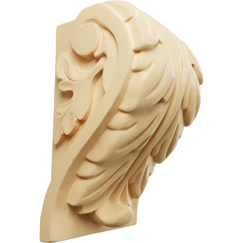 Support en bois / corbeau, Chêne rouge, L 4,5 po x H 7 po x P 3,75 po