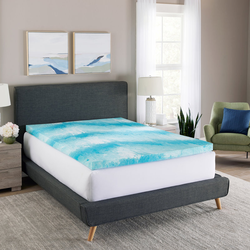 Gel Swirl Memory Foam Mattress Topper, California King, 2"