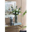 Ensemble de deux vases décoratifs en verre cannelé avec texture nervurée, forme cylindrique, finition bleu fumé et fonctionnalité décorative polyvalente.