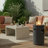 26" Propane Fire Pit, Outdoor Gas Patio Fire Pit 40,000 BTU, Cylindrical Concrete Fire Pit with Hidden 20lb Tank Storage, Modern Textured Fire Column, Includes Lava Rocks & Waterproof Cover –Dark Grey