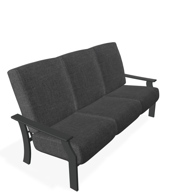 Canapé de patio profond avec coussins St. Catherine, Tissage uni ardoise coulée Sunbrella®, Graphite