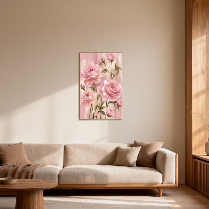 Plantes et fleurs roses sur fond doux