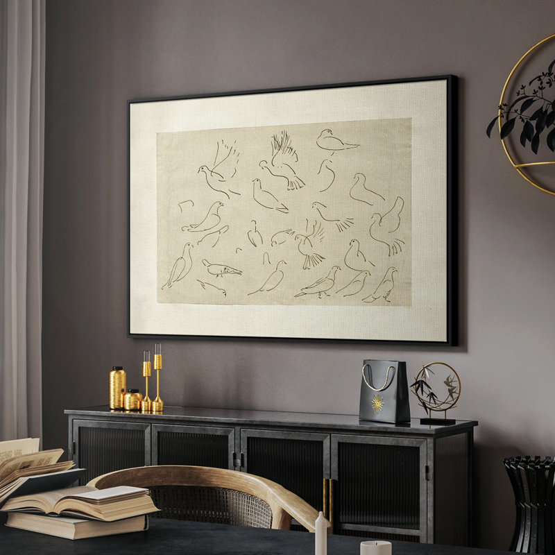 Toile tendue avec châssis rétro LIX, 25" H x 37" W x 2" D, Black Floater Framed Canvas