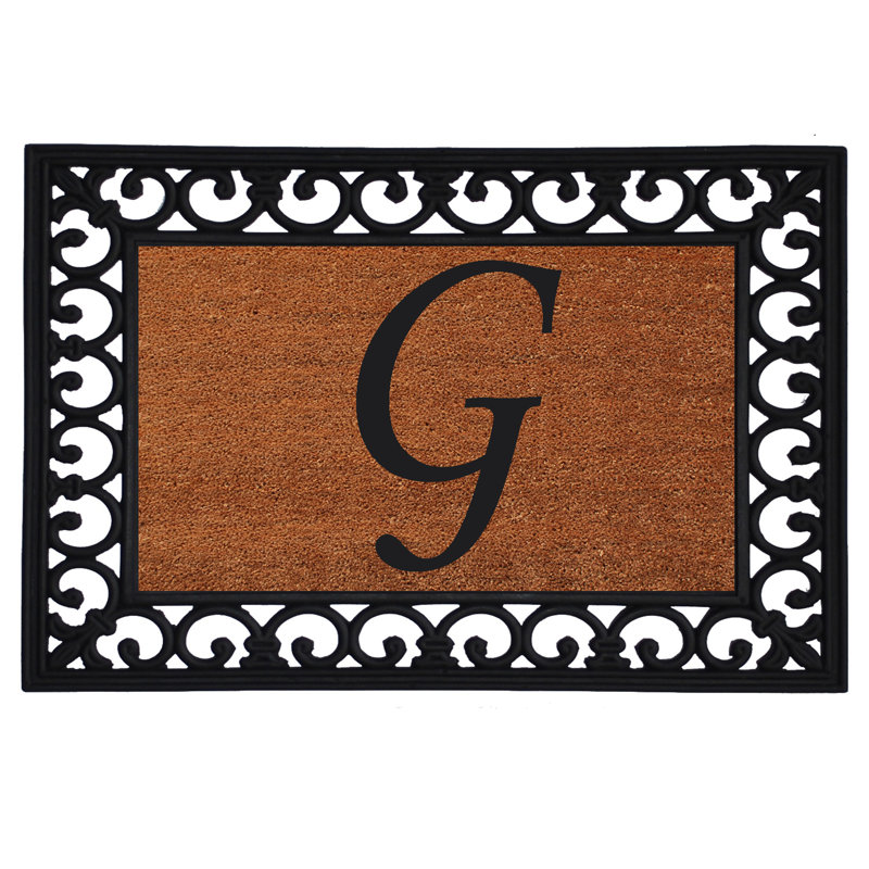 Tapis pour porte d'extérieur monogramme 25 po x 19 po Tanda, G