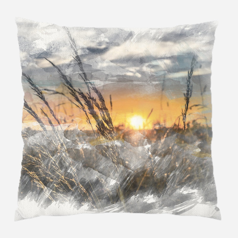 Outdoor Reversible Throw Pillow, Synthetic, Indoor
