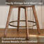 Ensemble de tabourets de bar à hauteur de comptoir de style Mid-Century moderne de 3 360 ° avec pieds en bois massif, chaises pour îlot avec dossier enveloppant, tissu de confort en lin sable-1494734532-1494734535