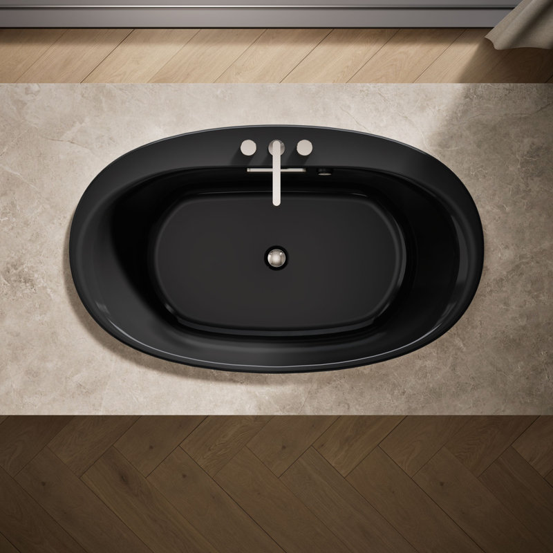Chauffe-bain tourbillon encastrable ovale encastrable 60 po x 36 po, Noir