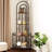 Brown 4 Corner Cabinet For Bathroom, Functional Storage Solution Shelving System With Metal Frame, And