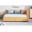 Lit de jour rembourré avec 2 tiroirs de rangement - Canapé-lit en lin - Sans sommier, multifonctionnel pour chambre à coucher / salon-1270821256
