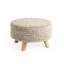 Repose-pieds rond en laine 24 po gris et brun