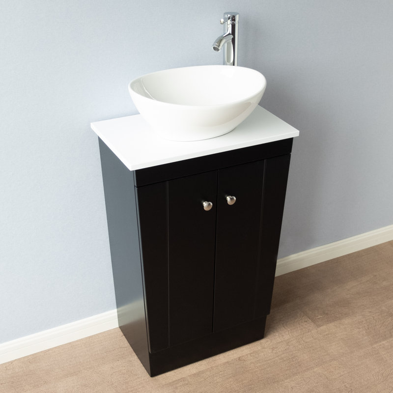 Gearheart 21 " W Freestanding Standard Free Standing 1 Single Vanity Bathroom Vanity With Engineered Stone Top, Black