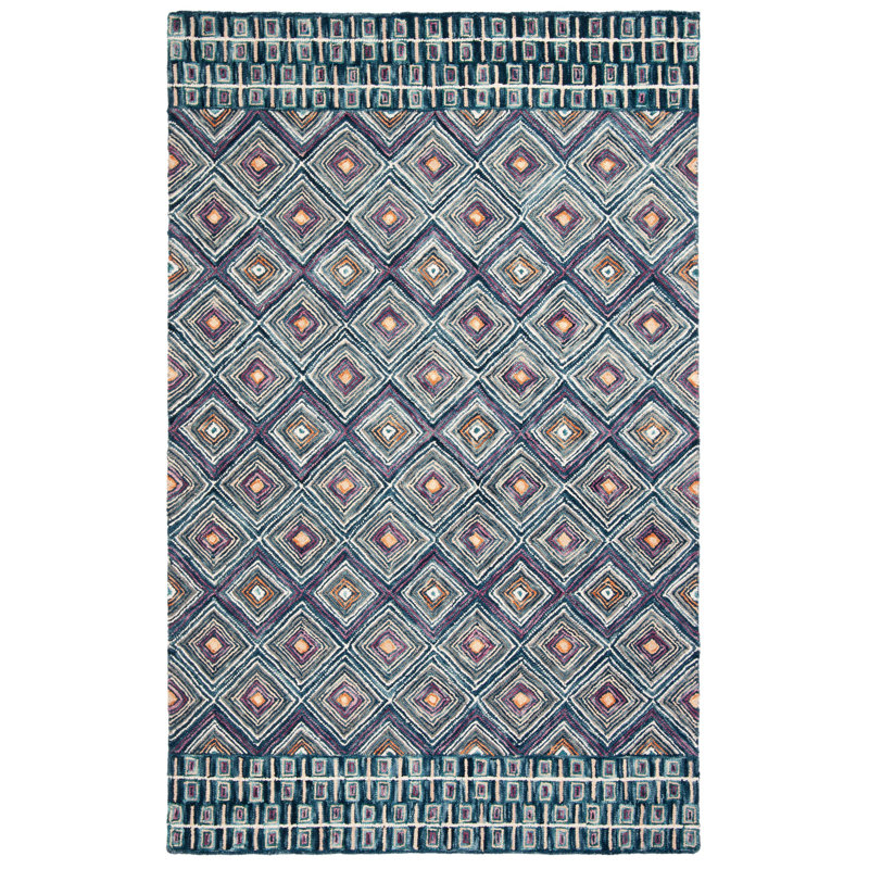 Deyoung Hand Tufted Wool Geometric Rug, Rectangle 6' x 9'