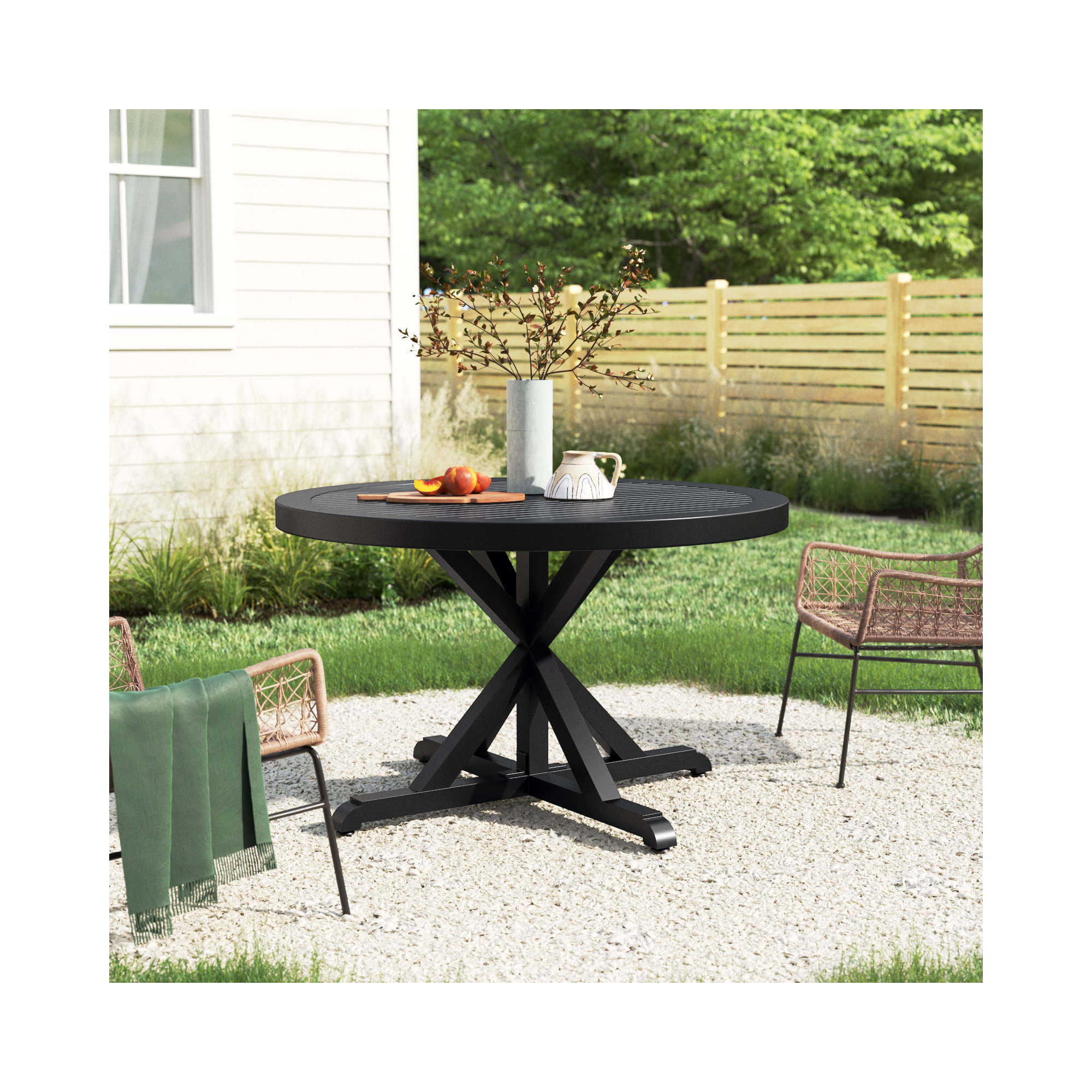 Monterey 47.99'' Aluminum Outdoor Dining Table, 29.5'' H x 48" W x 48" L