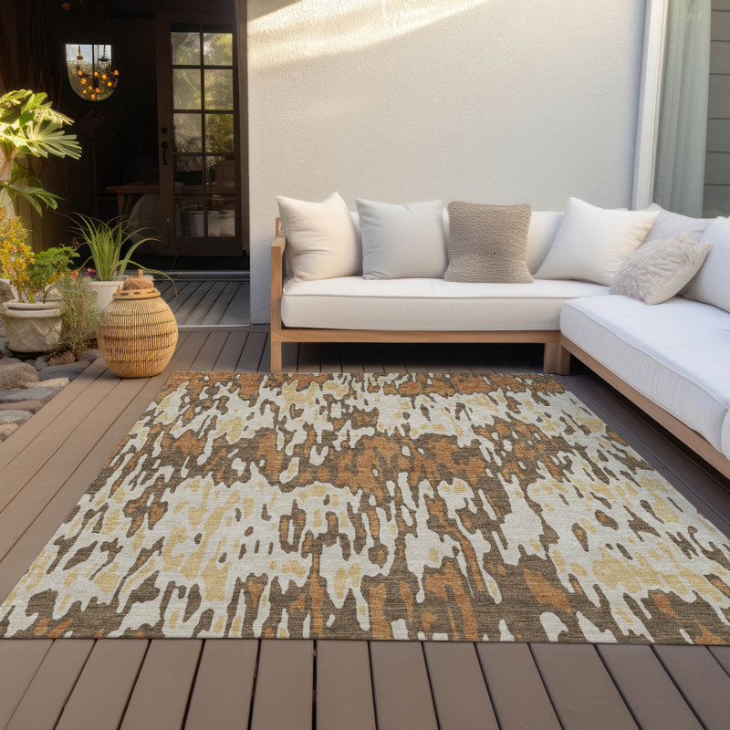 Tapis lavable intérieur / extérieur orange Ken , 5 pi x 7 pi 6 po