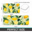 Paquet de 2 tapis de cuisine vert clair à motif floral citron