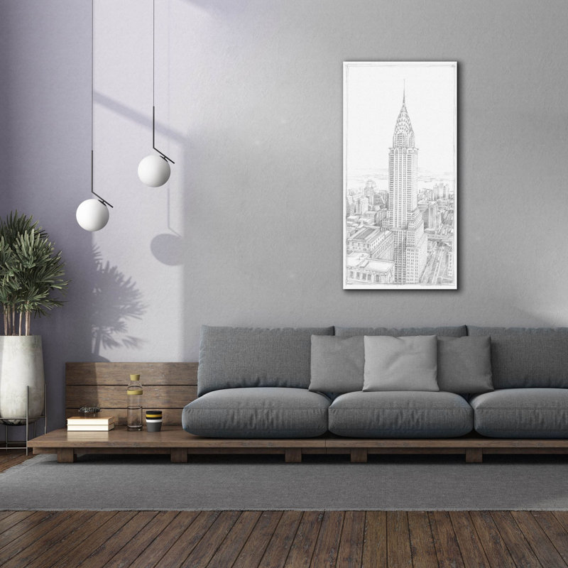Art mural sur toile, "Vue aérienne de la ville 1" par Ethan Harper, H 60 po x l 30 po