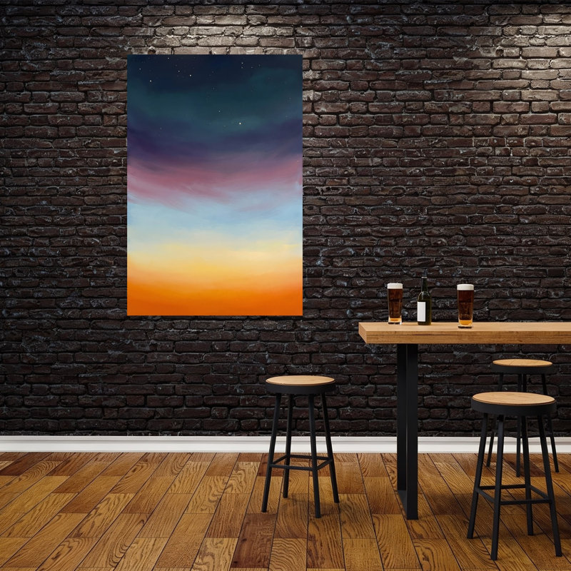 Dreamy Night Sky Gradient Abstract Colourful Dreamy Landscape Nature Wall Art Print, H 60 po x l 40 po