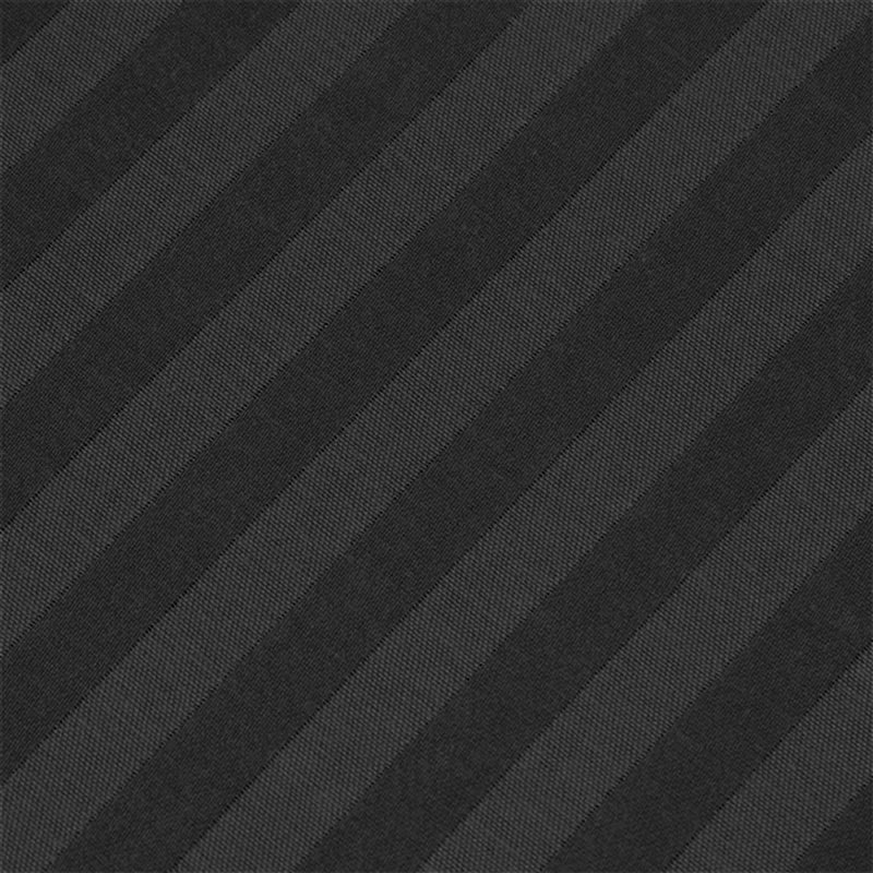 200 Thread Count Microfibre Stripe Fitted Sheet 40cm, Super King (6'), Black