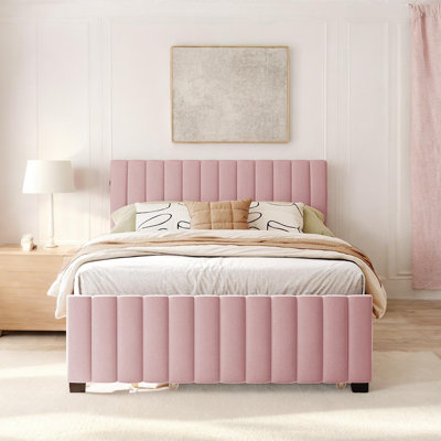 Lit plateforme en velours avec lit gigogne simple Modern