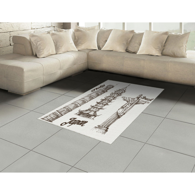 Tapis décoratif de voyage en polyester à haute densité, Rectangle— 4 pi x 5 pi 8 po