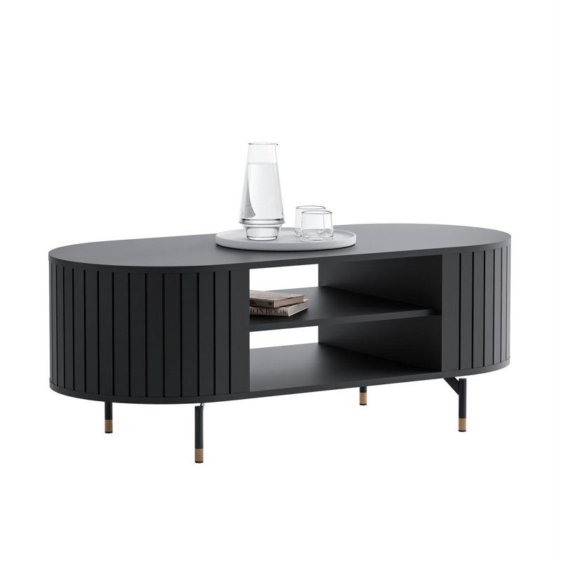 Coffee Table with Storage, Black