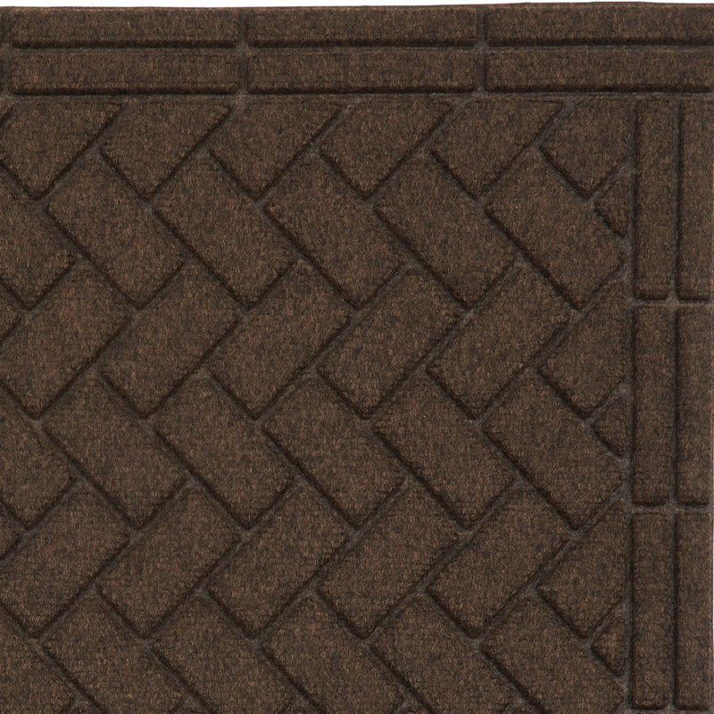 Fain Non-Slip Geometric Doormat, 24" x 36", Walnut