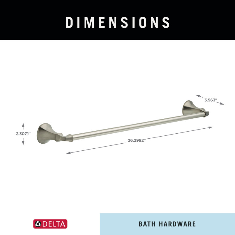 Ashlyn 24 in. Wall Mount Towel Bar Bath Hardware Accessory, Brilliance Stainless